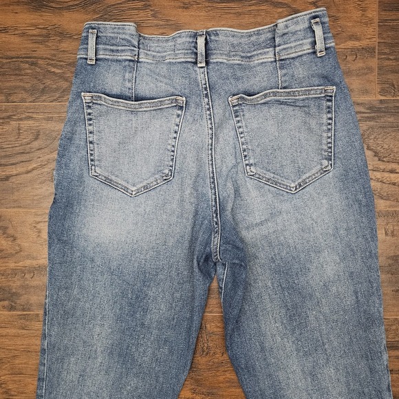 Hollister Womens 3R 26x27 Ultra High-Rise Mom‎ Jean Vintage Stretch Ruffle Waist - Picture 4 of 9